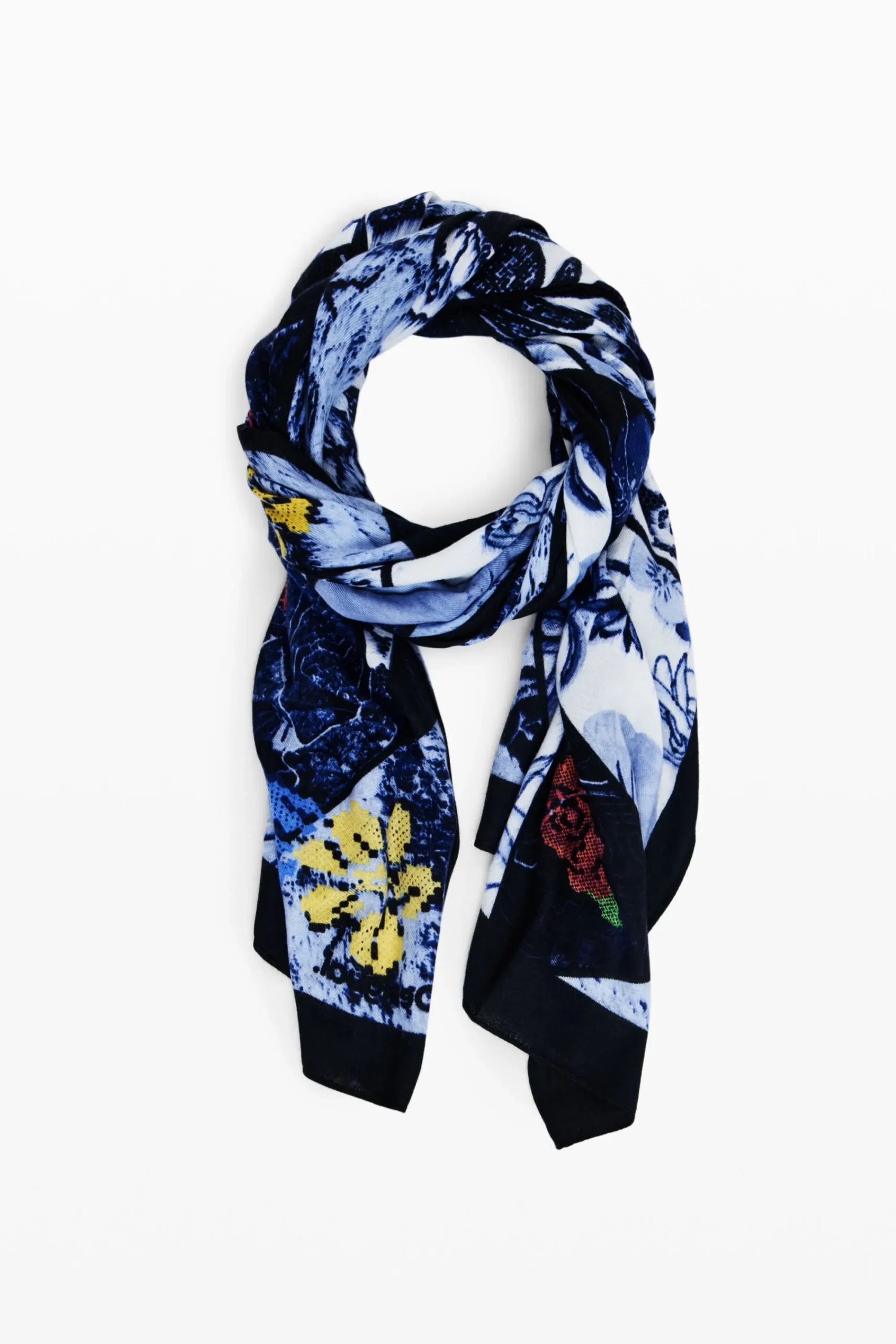 Bufandas Y Pañuelos-Desigual Foulard denim flores