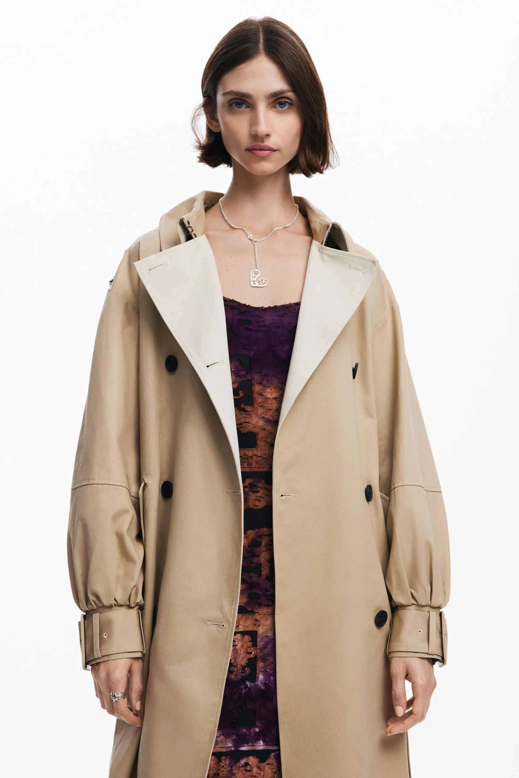 Abrigos Y Chaquetas-Desigual Gabardina combinada