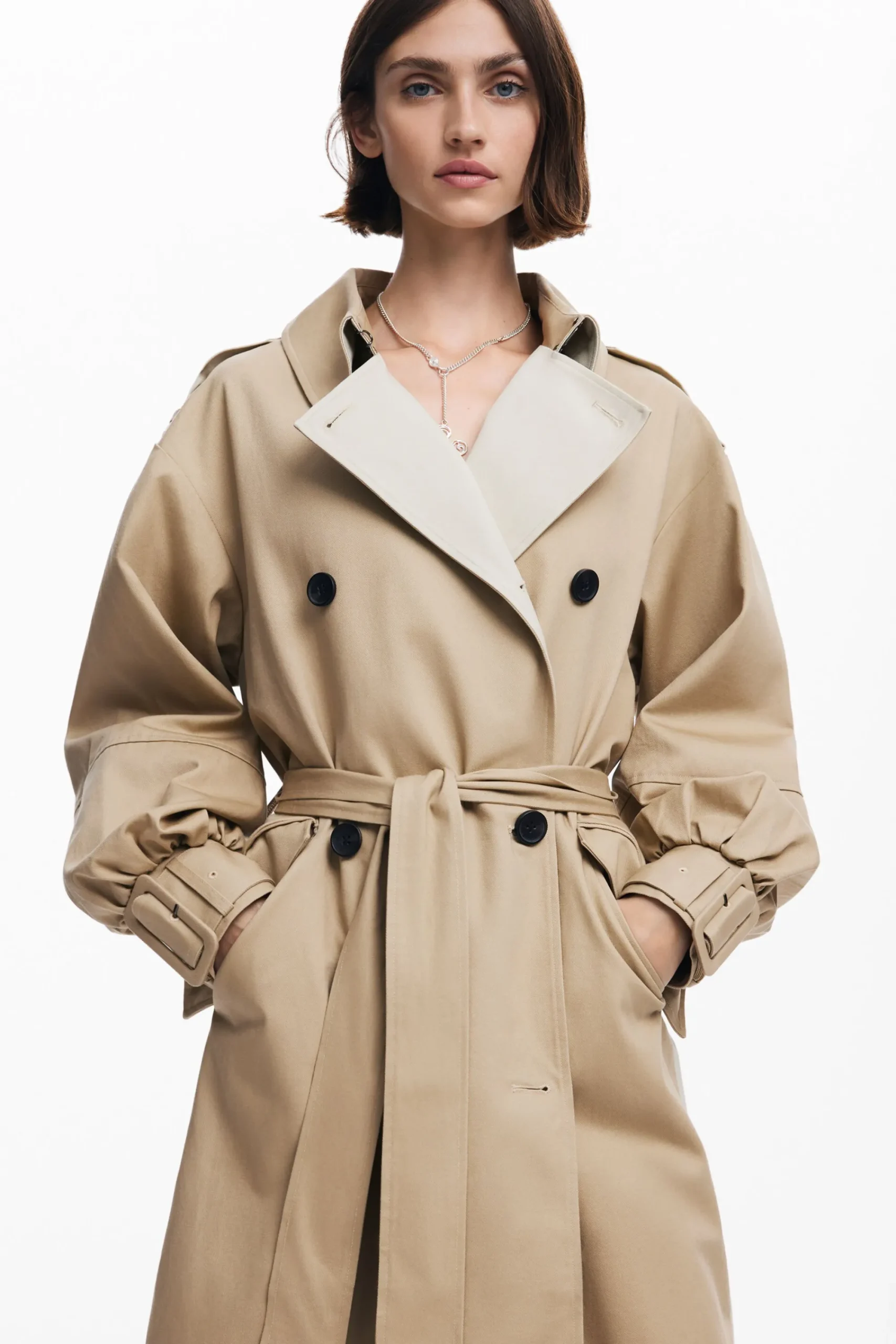 Abrigos Y Chaquetas-Desigual Gabardina combinada