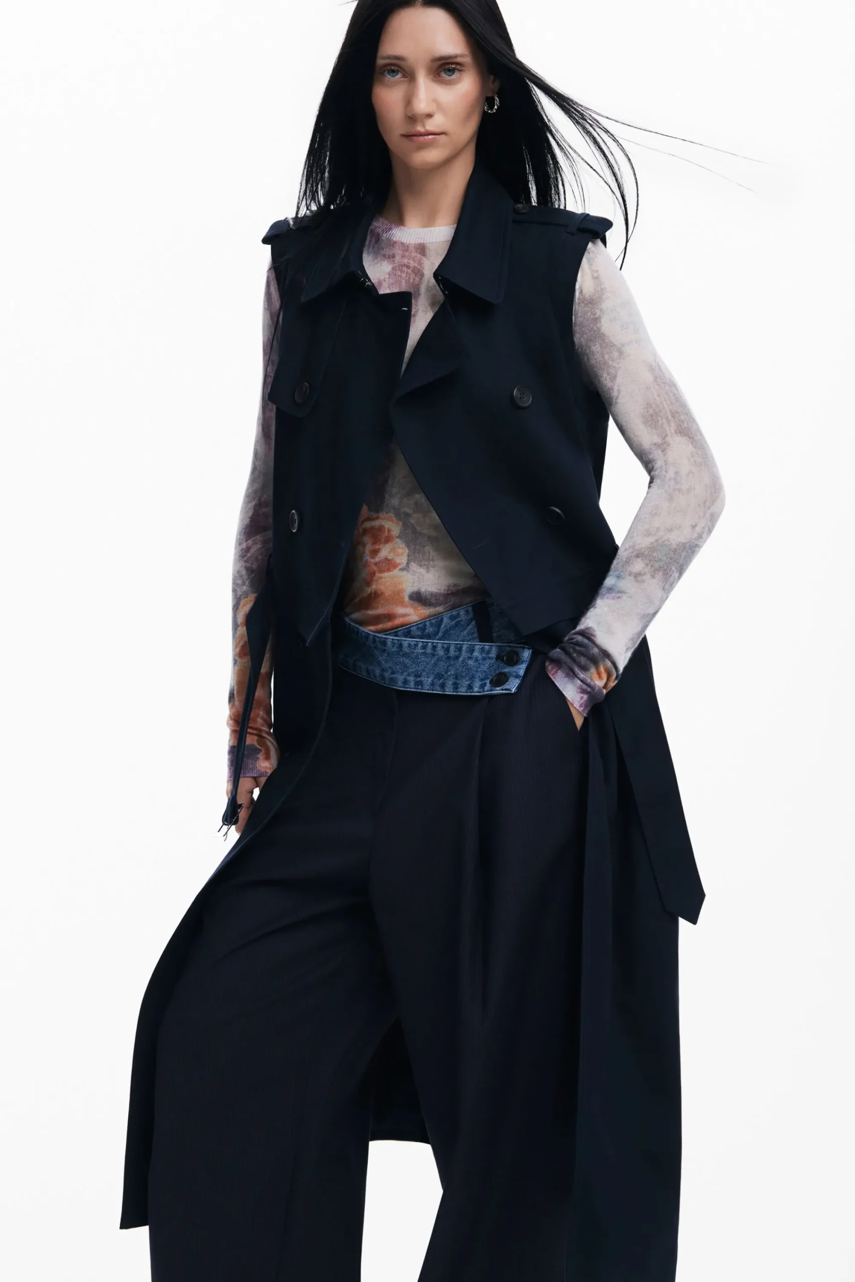 Abrigos Y Chaquetas-Desigual Gabardina desmontable