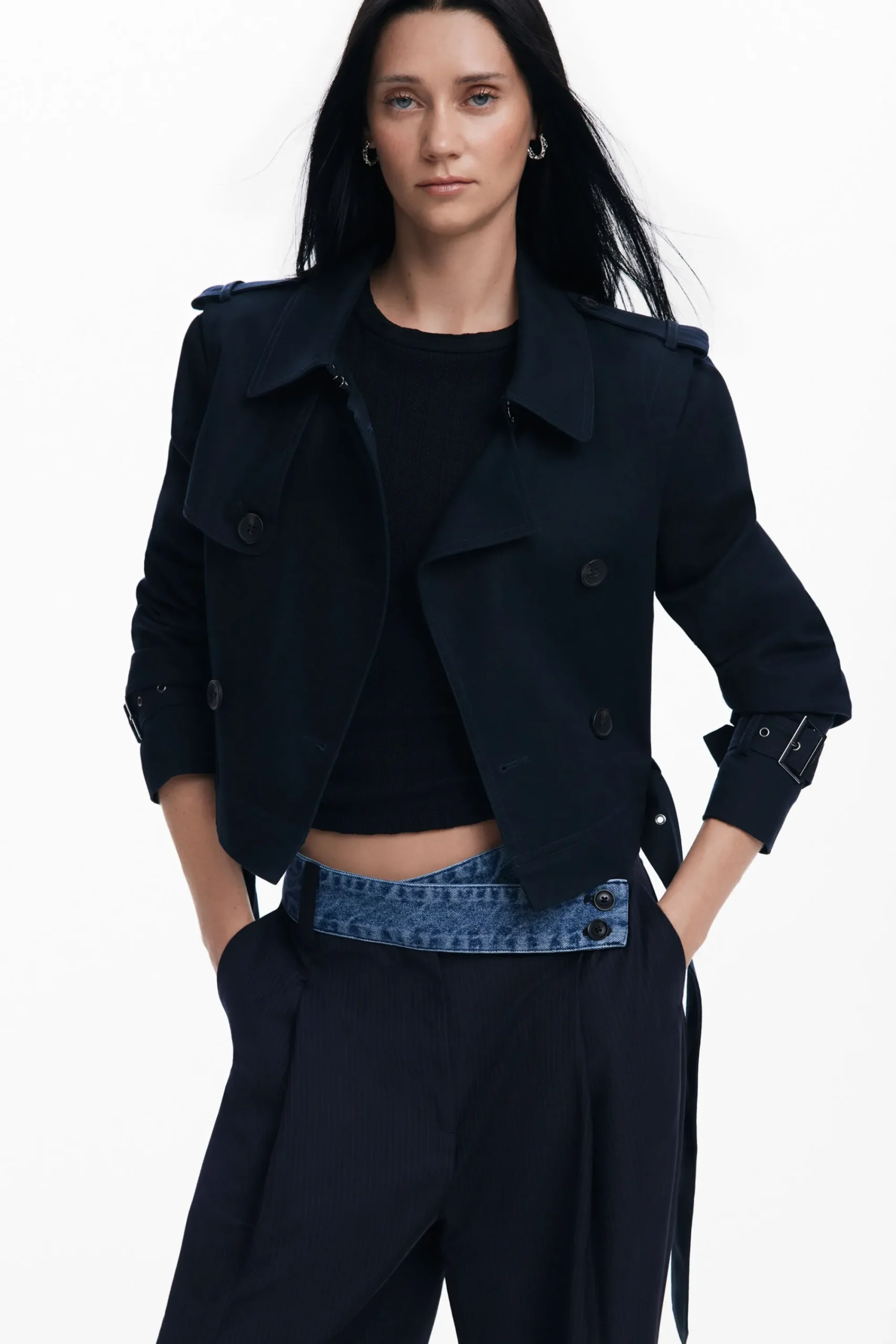 Abrigos Y Chaquetas-Desigual Gabardina desmontable