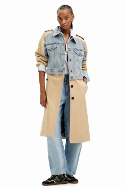 Abrigos Y Chaquetas-Desigual Gabardina híbrida denim
