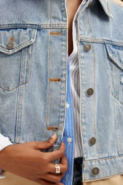 Abrigos Y Chaquetas-Desigual Gabardina híbrida denim
