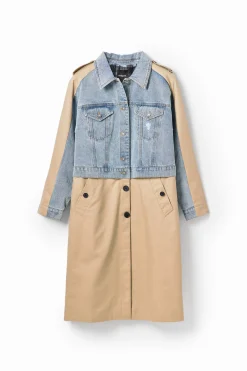 Abrigos Y Chaquetas-Desigual Gabardina híbrida denim