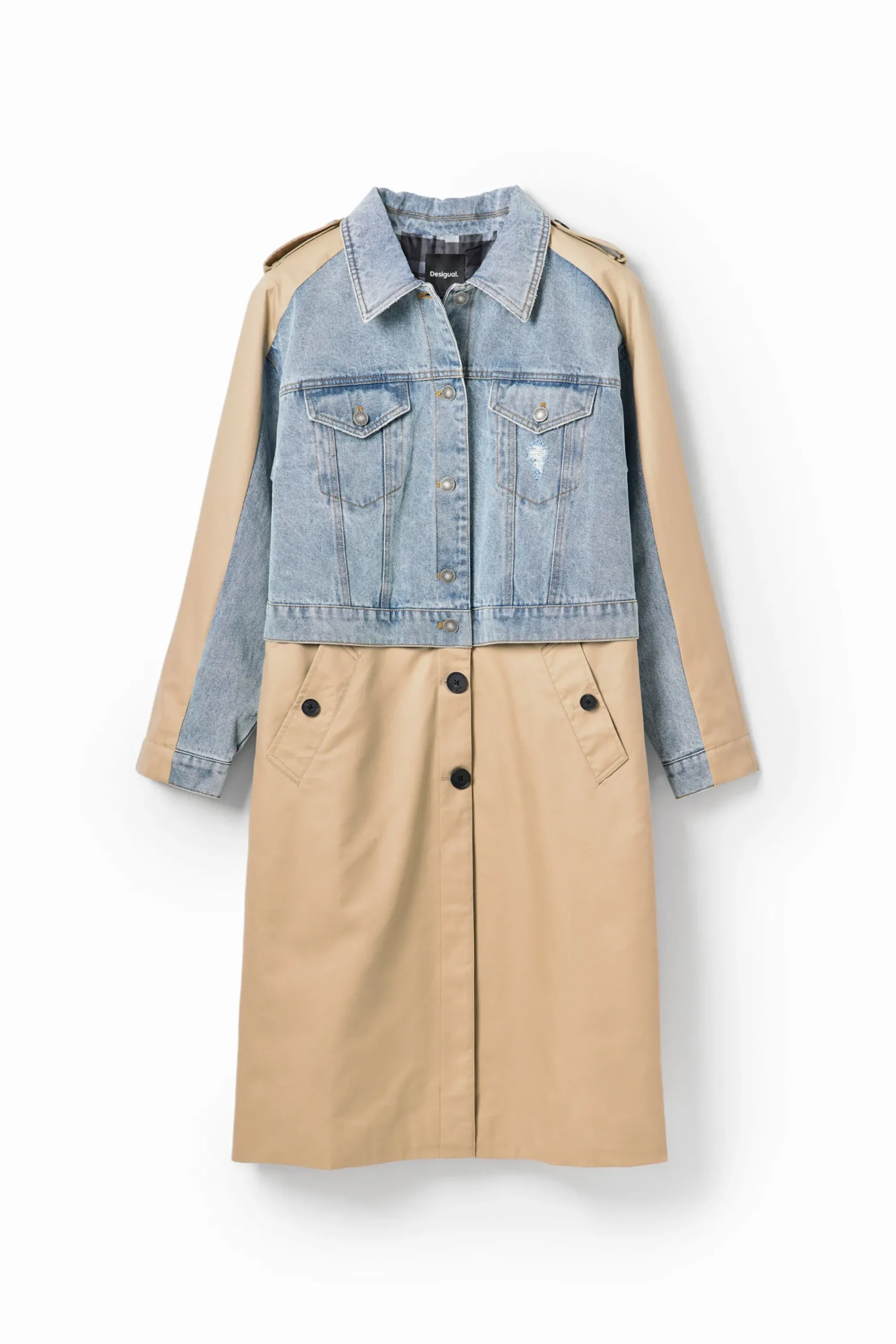 Abrigos Y Chaquetas-Desigual Gabardina híbrida denim