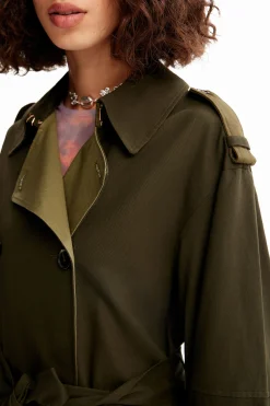 Abrigos Y Chaquetas-Desigual Gabardina oversize cinturón