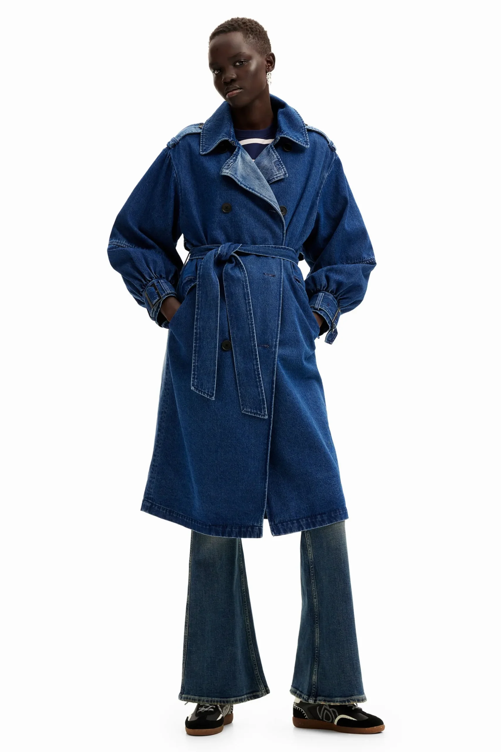 Abrigos Y Chaquetas-Desigual Gabardina oversize denim