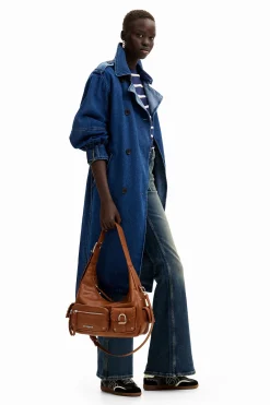 Abrigos Y Chaquetas-Desigual Gabardina oversize denim