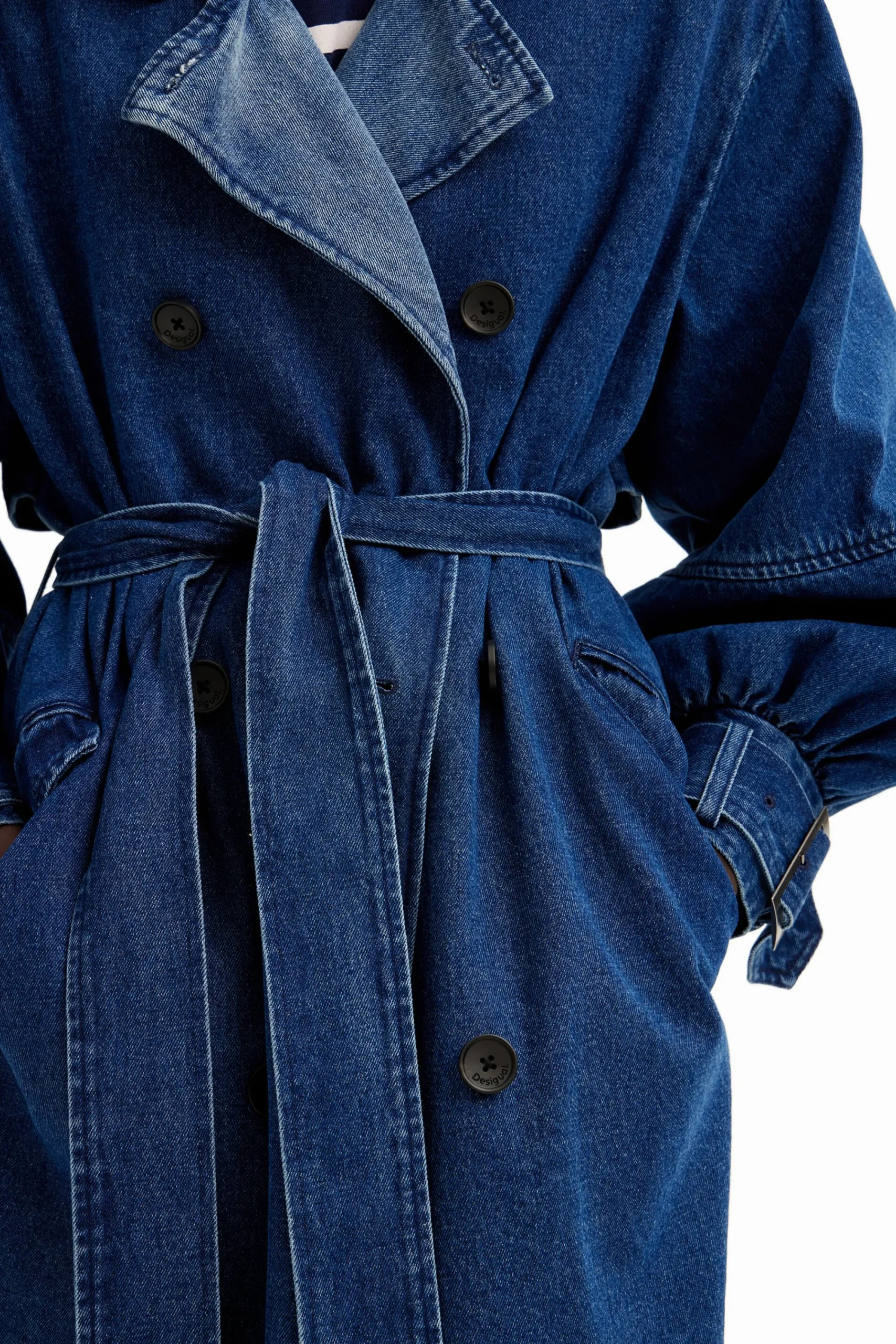 Abrigos Y Chaquetas-Desigual Gabardina oversize denim