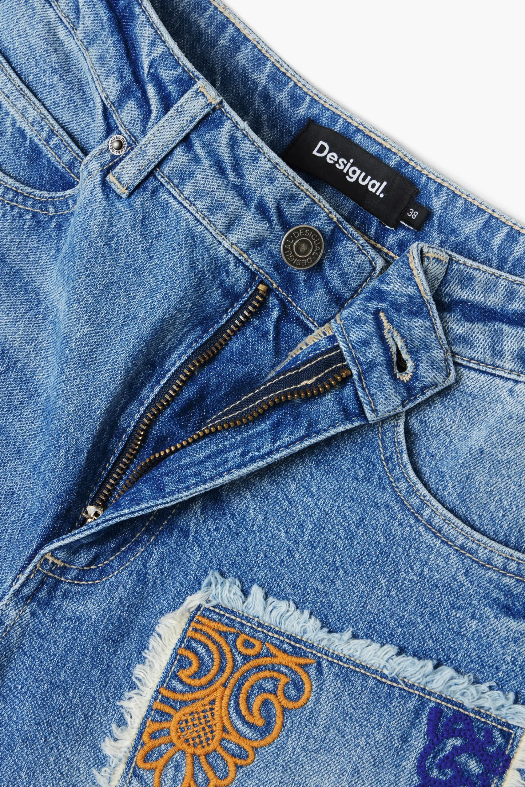 Vaqueros|Pantalones-Desigual Jeans patchwork