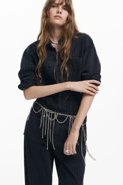 Vaqueros|Pantalones-Desigual Jeans rectos pespuntes