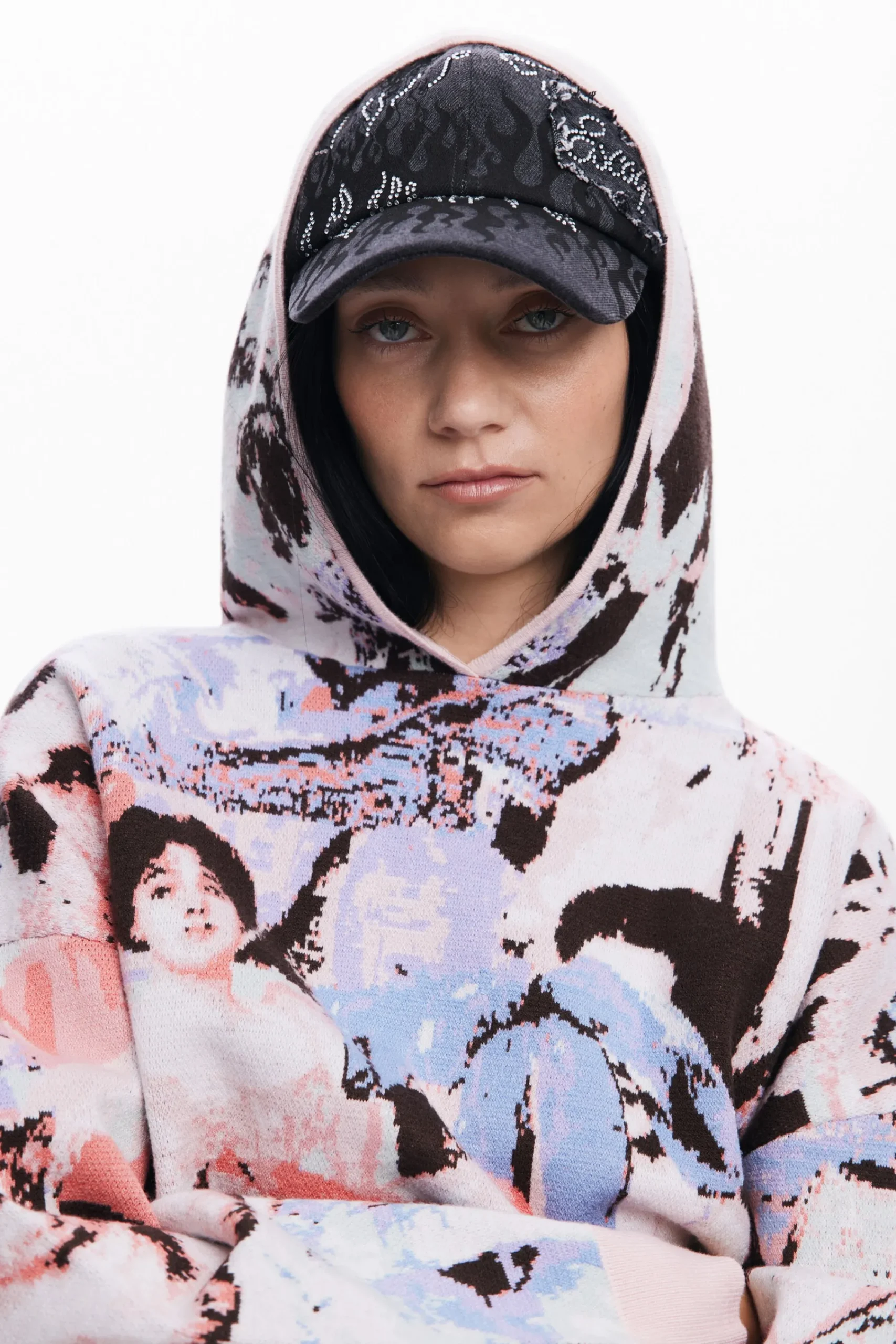 Ropa De Punto|Jerséis-Desigual Jersey capucha María Escoté
