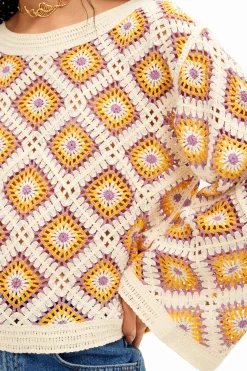 Ropa De Punto|Jerséis-Desigual Jersey crochet multicolor