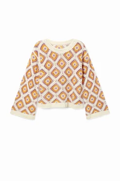 Ropa De Punto|Jerséis-Desigual Jersey crochet multicolor