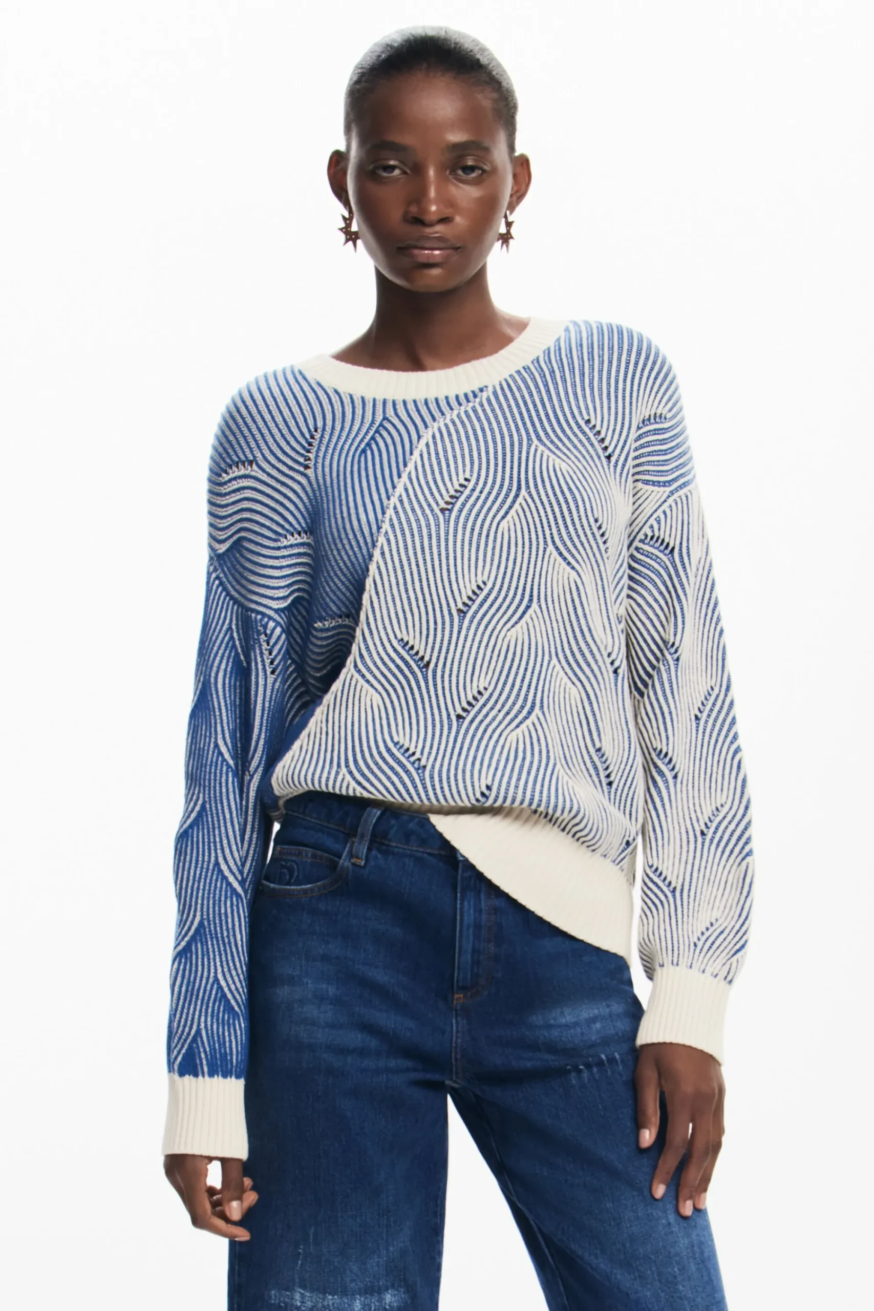 Ropa De Punto|Jerséis-Desigual Jersey de punto bicolor