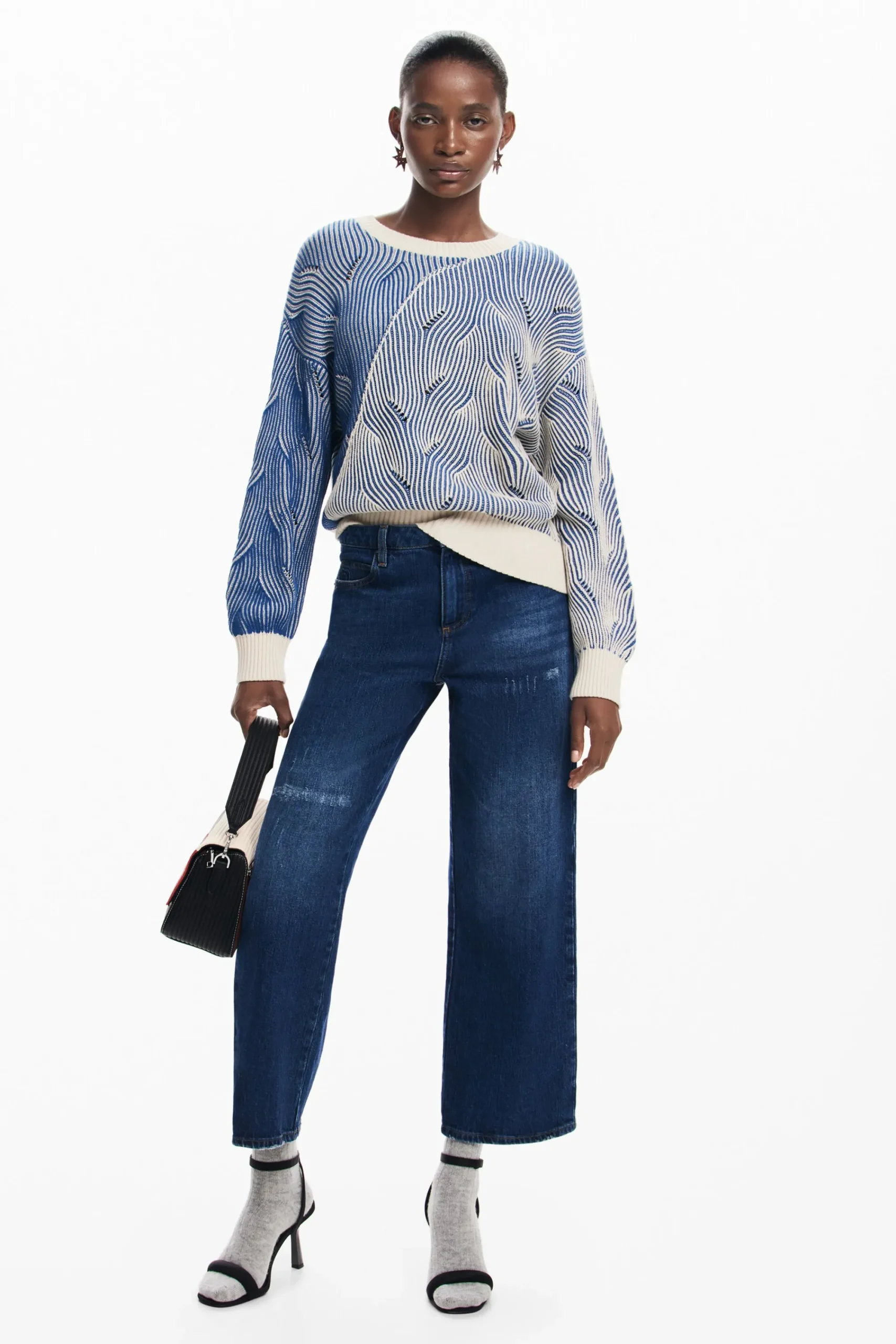 Ropa De Punto|Jerséis-Desigual Jersey de punto bicolor
