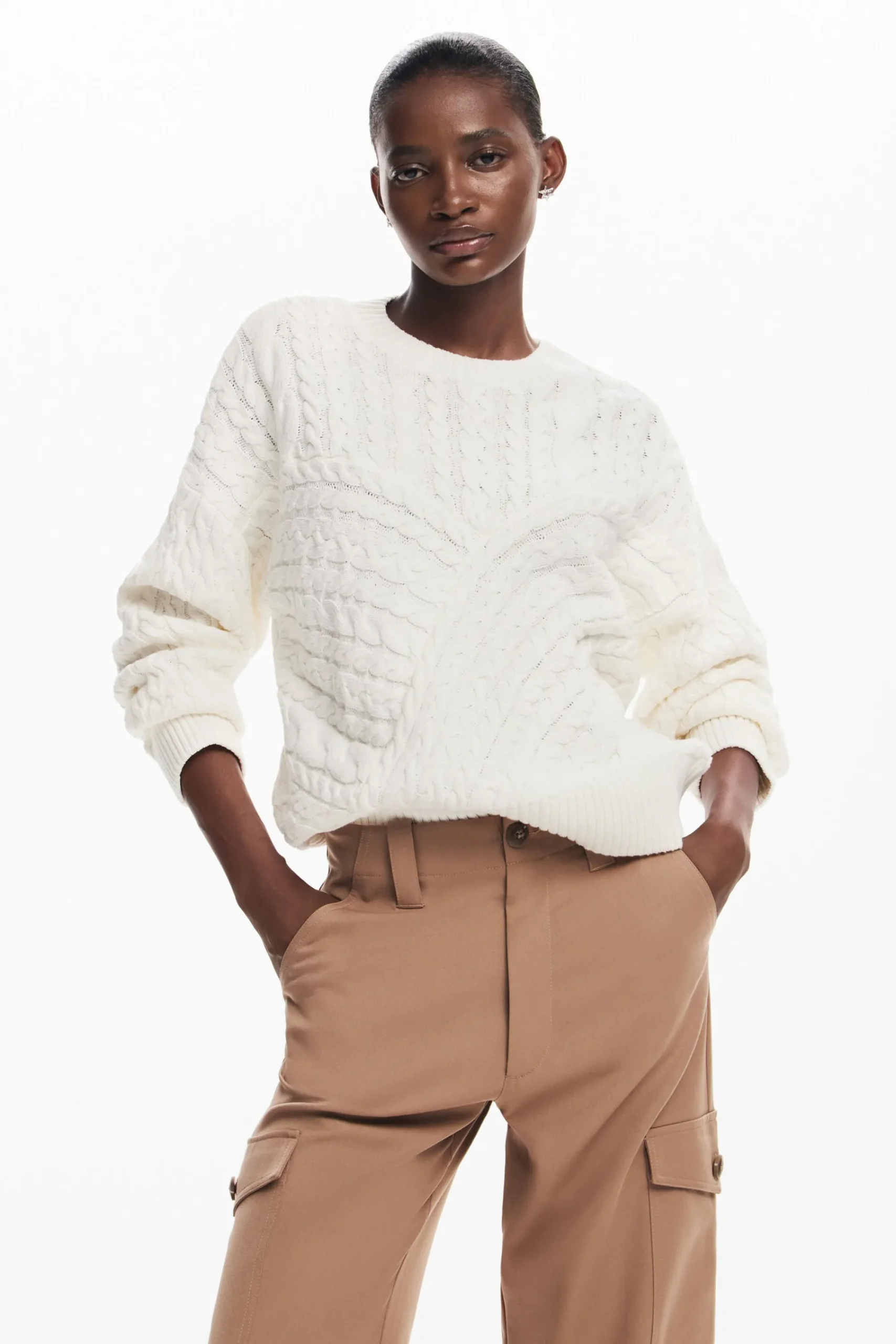 Ropa De Punto|Jerséis-Desigual Jersey detalles espiga