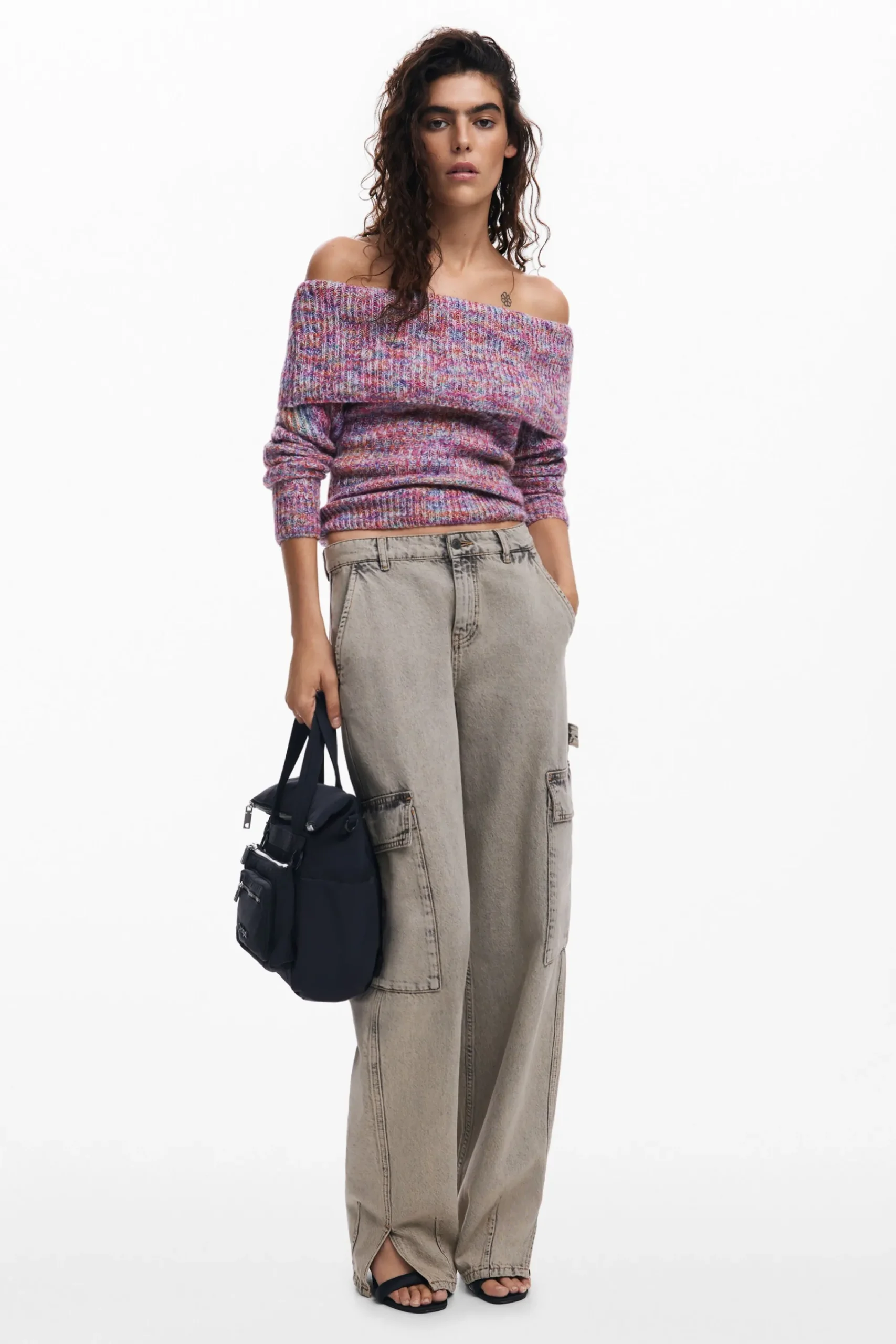 Jerséis|Ropa De Punto-Desigual Jersey escote bardot