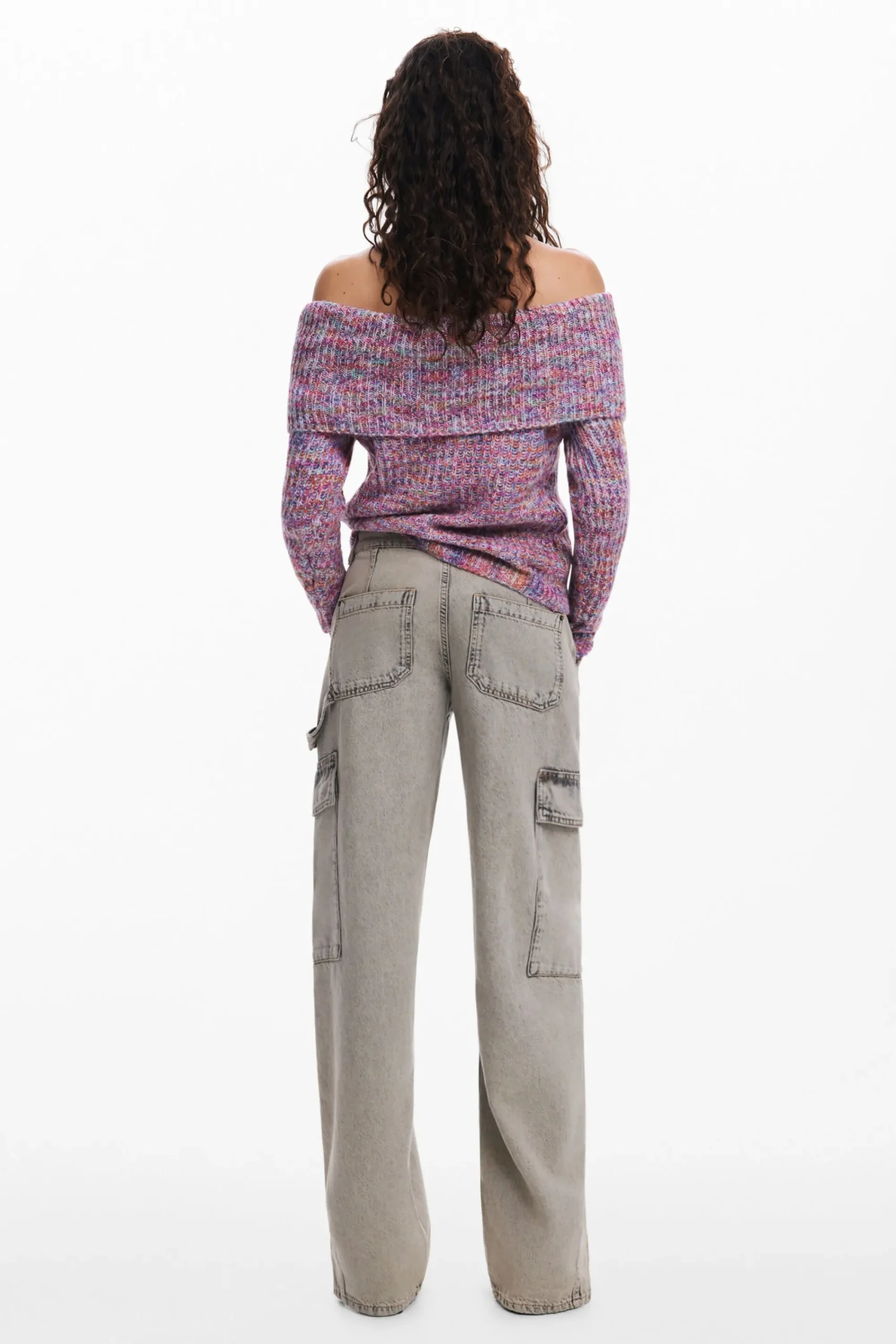 Jerséis|Ropa De Punto-Desigual Jersey escote bardot
