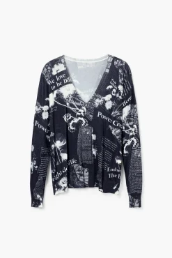 Ropa De Punto|Jerséis-Desigual Jersey estampado periódico