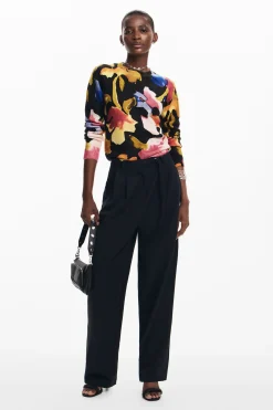Ropa De Punto|Jerséis-Desigual Jersey flores arty