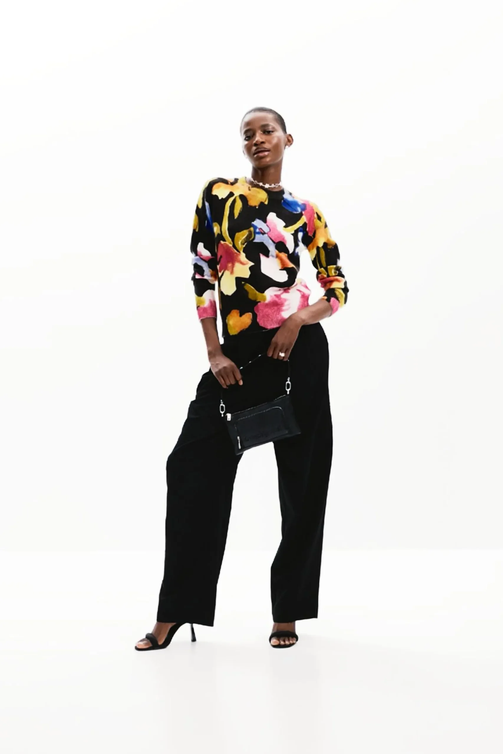Ropa De Punto|Jerséis-Desigual Jersey flores arty