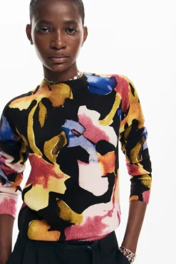 Ropa De Punto|Jerséis-Desigual Jersey flores arty