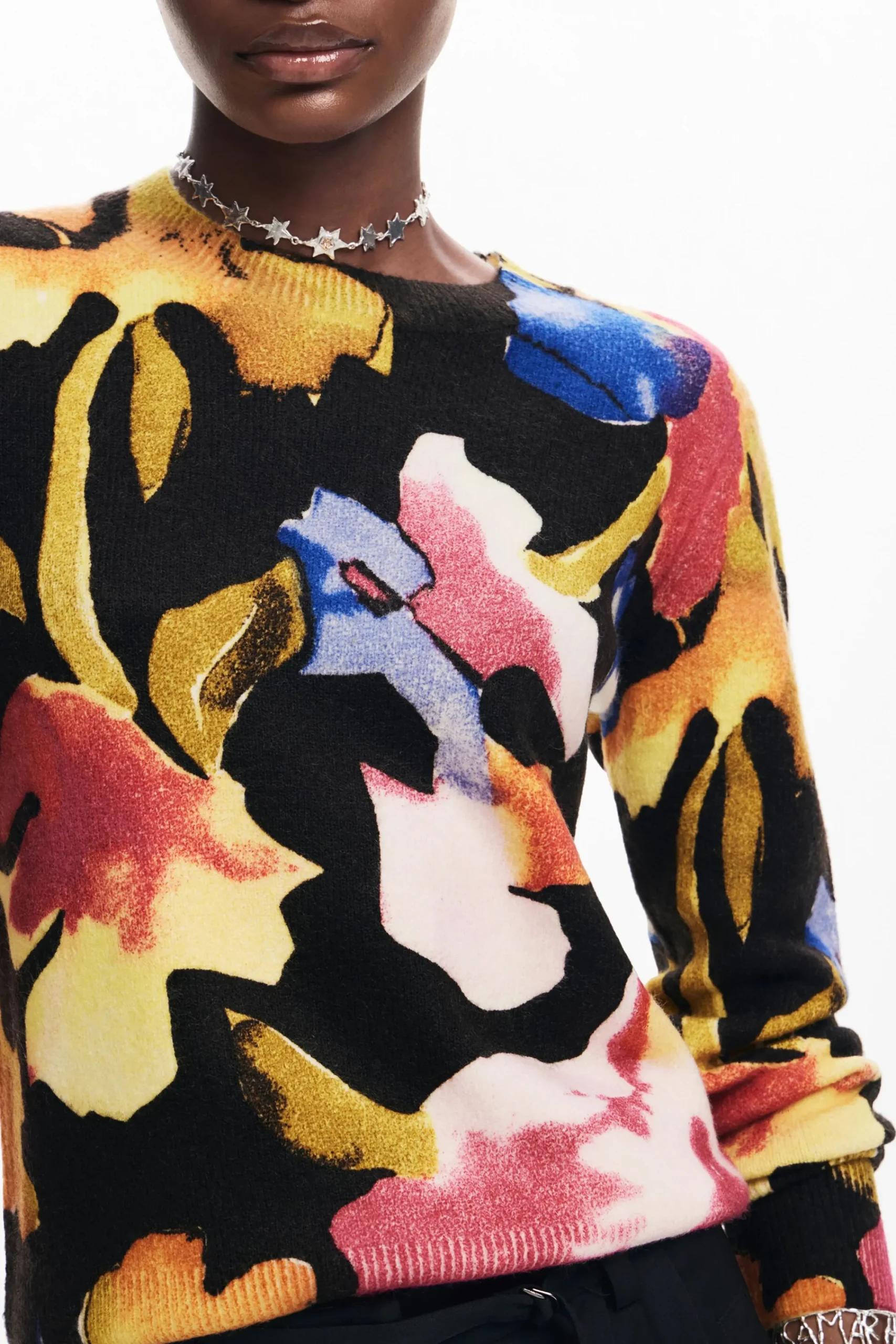 Ropa De Punto|Jerséis-Desigual Jersey flores arty