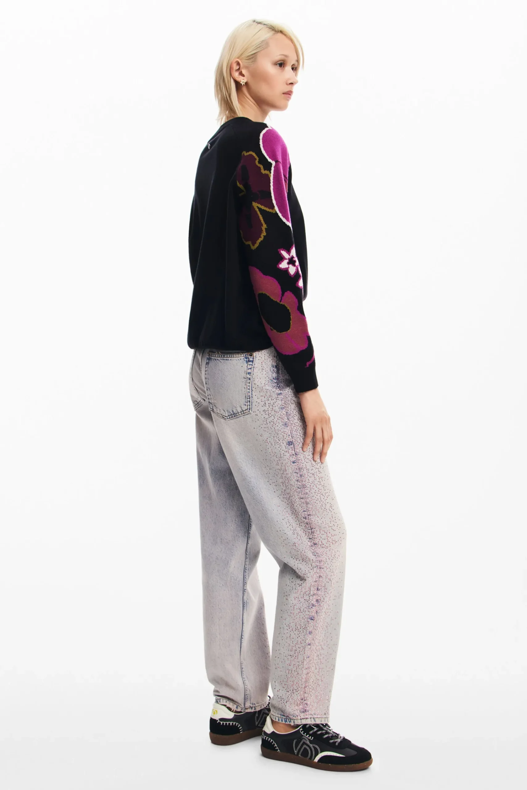 Ropa De Punto|Jerséis-Desigual Jersey mangas flores