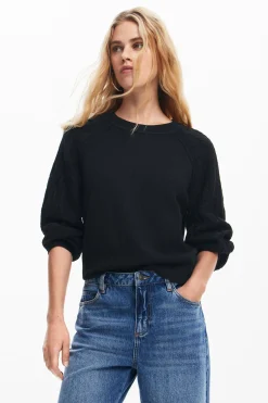 Ropa De Punto|Jerséis-Desigual Jersey mangas textura