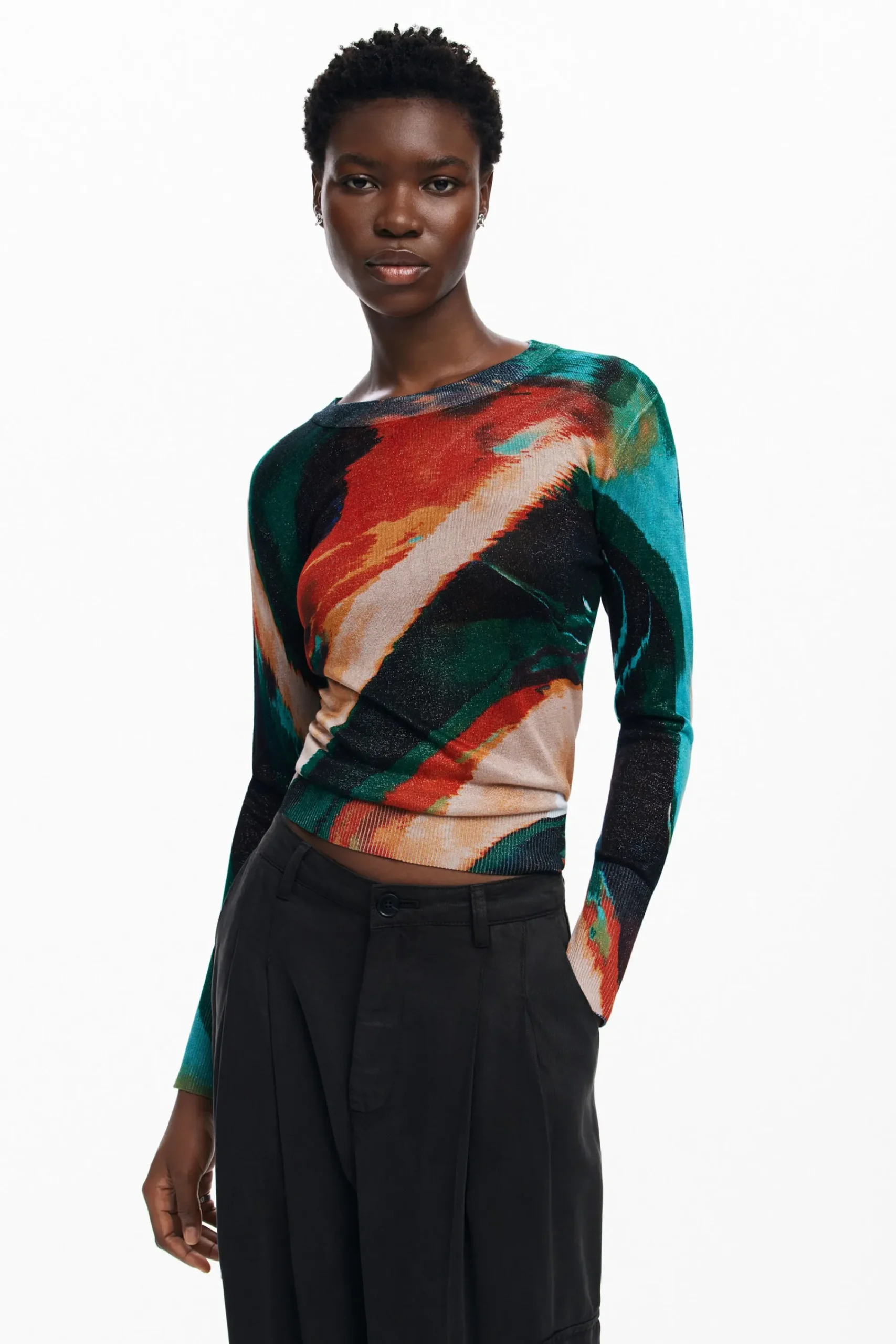 Ropa De Punto|Jerséis-Desigual Jersey punto fino arty difuminado