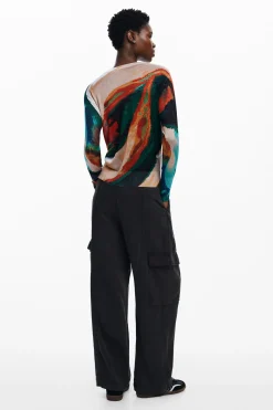 Ropa De Punto|Jerséis-Desigual Jersey punto fino arty difuminado