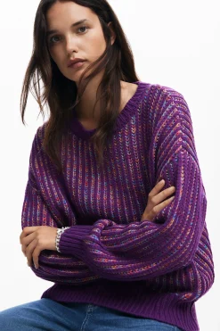 Ropa De Punto|Jerséis-Desigual Jersey punto rayas