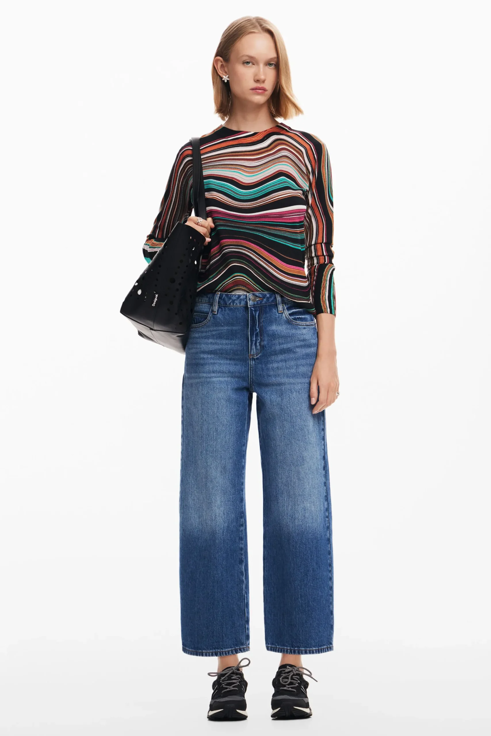 Ropa De Punto|Jerséis-Desigual Jersey rayas onduladas