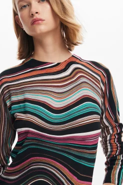 Ropa De Punto|Jerséis-Desigual Jersey rayas onduladas