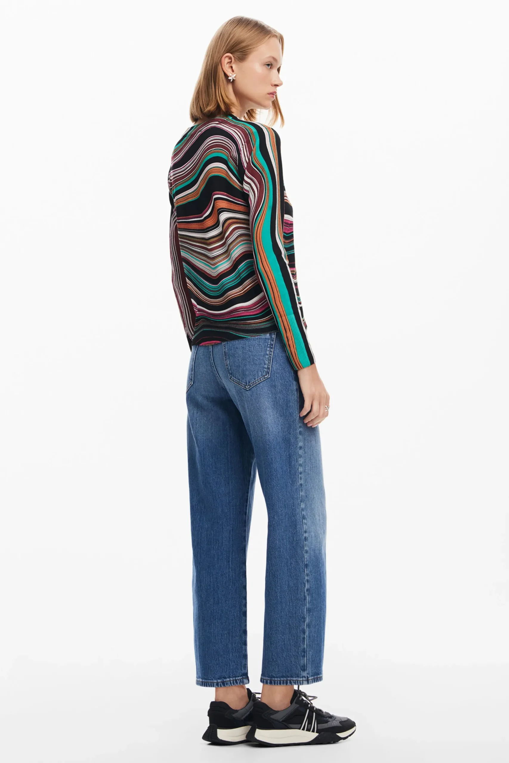 Ropa De Punto|Jerséis-Desigual Jersey rayas onduladas