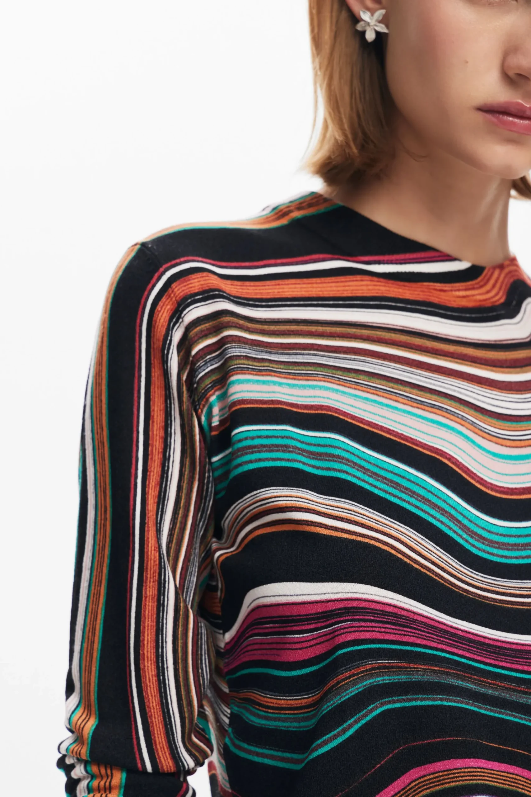 Ropa De Punto|Jerséis-Desigual Jersey rayas onduladas