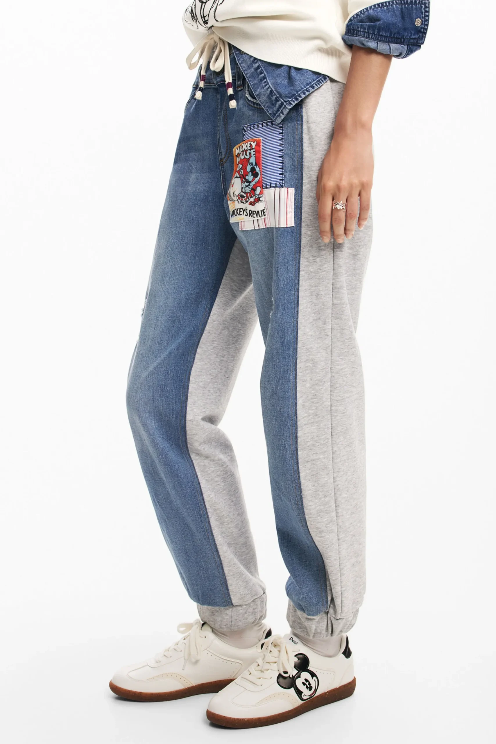 Vaqueros|Pantalones-Desigual Jogger combinado Mickey Mouse