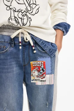 Vaqueros|Pantalones-Desigual Jogger combinado Mickey Mouse
