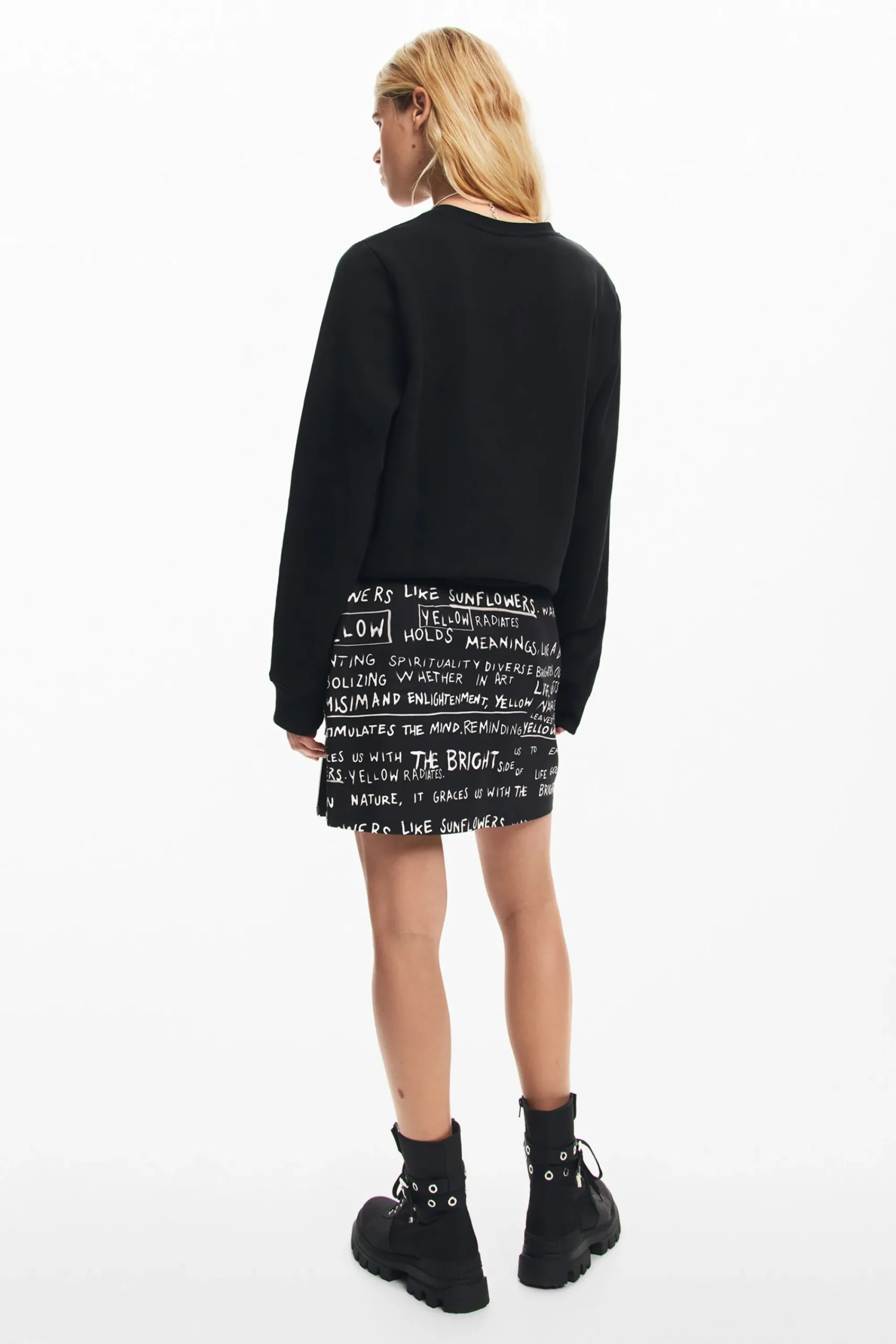 Faldas Y Shorts-Desigual Minifalda estampado frases