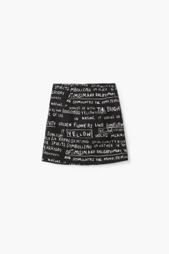 Faldas Y Shorts-Desigual Minifalda estampado frases