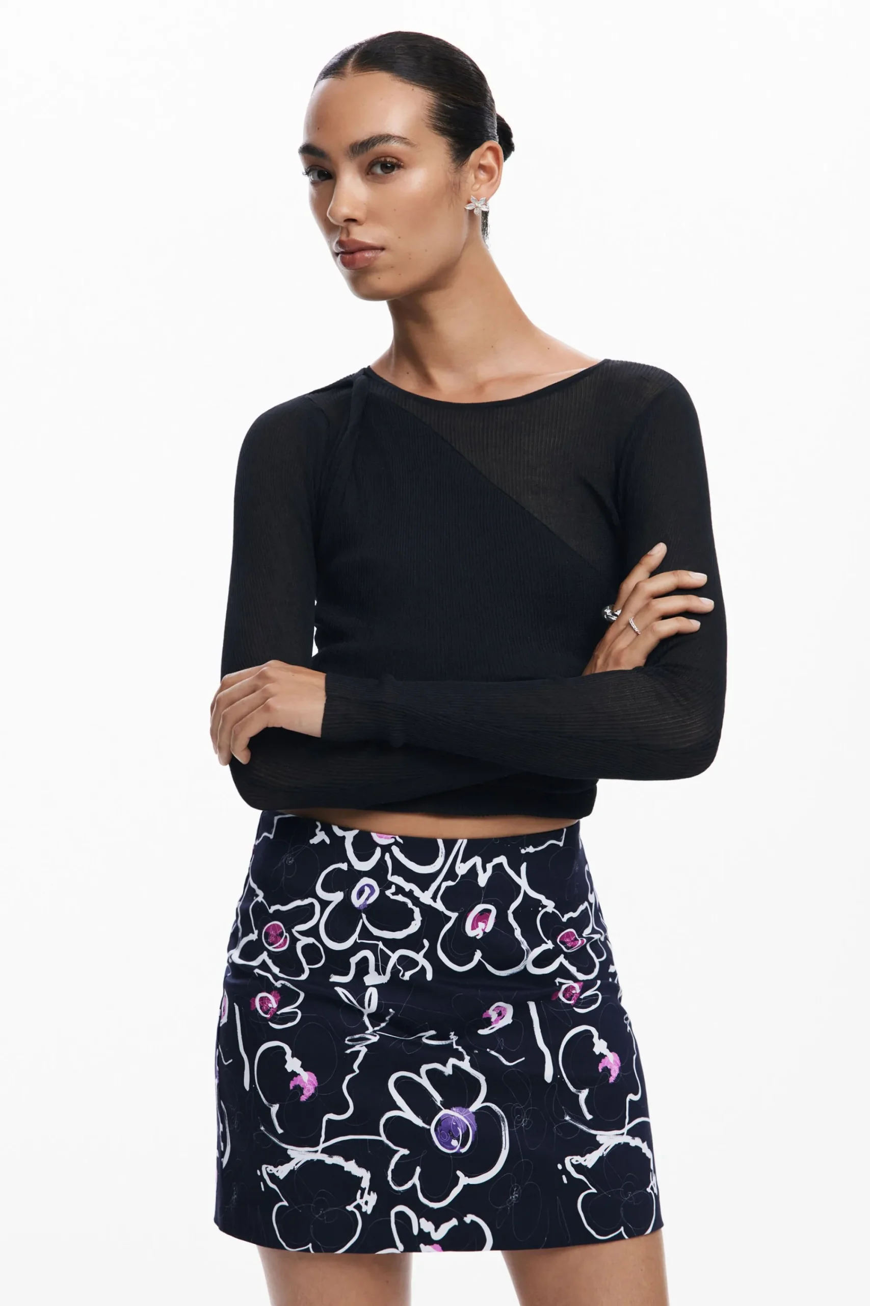 Faldas Y Shorts-Desigual Minifalda flores