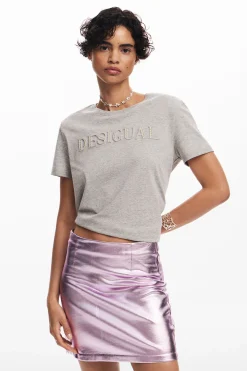 Faldas Y Shorts-Desigual Minifalda metalizada