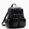 Bolsos De Piel|Mochilas-Desigual Mochila piel M bolsillos