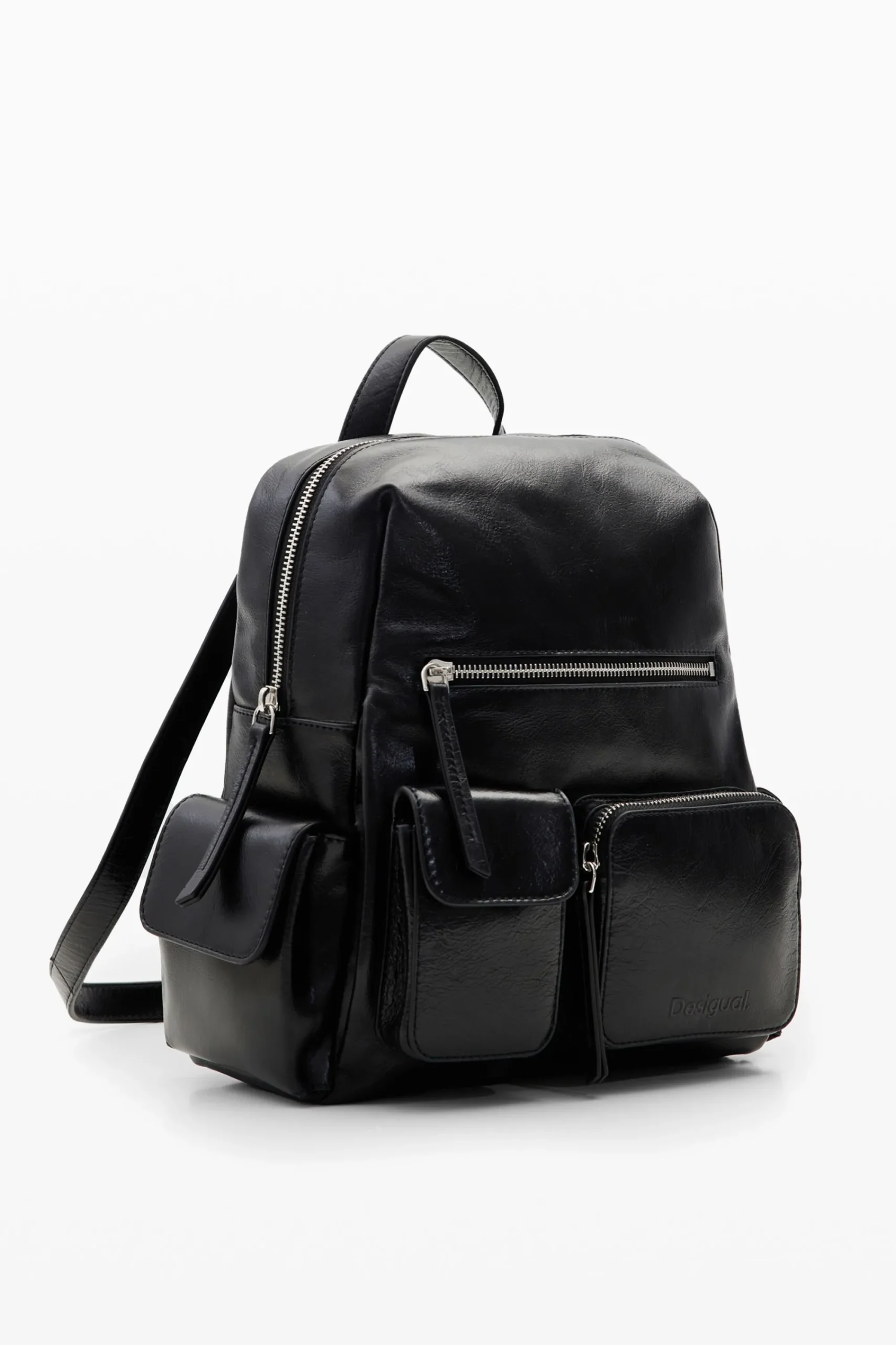 Bolsos De Piel|Mochilas-Desigual Mochila piel M bolsillos