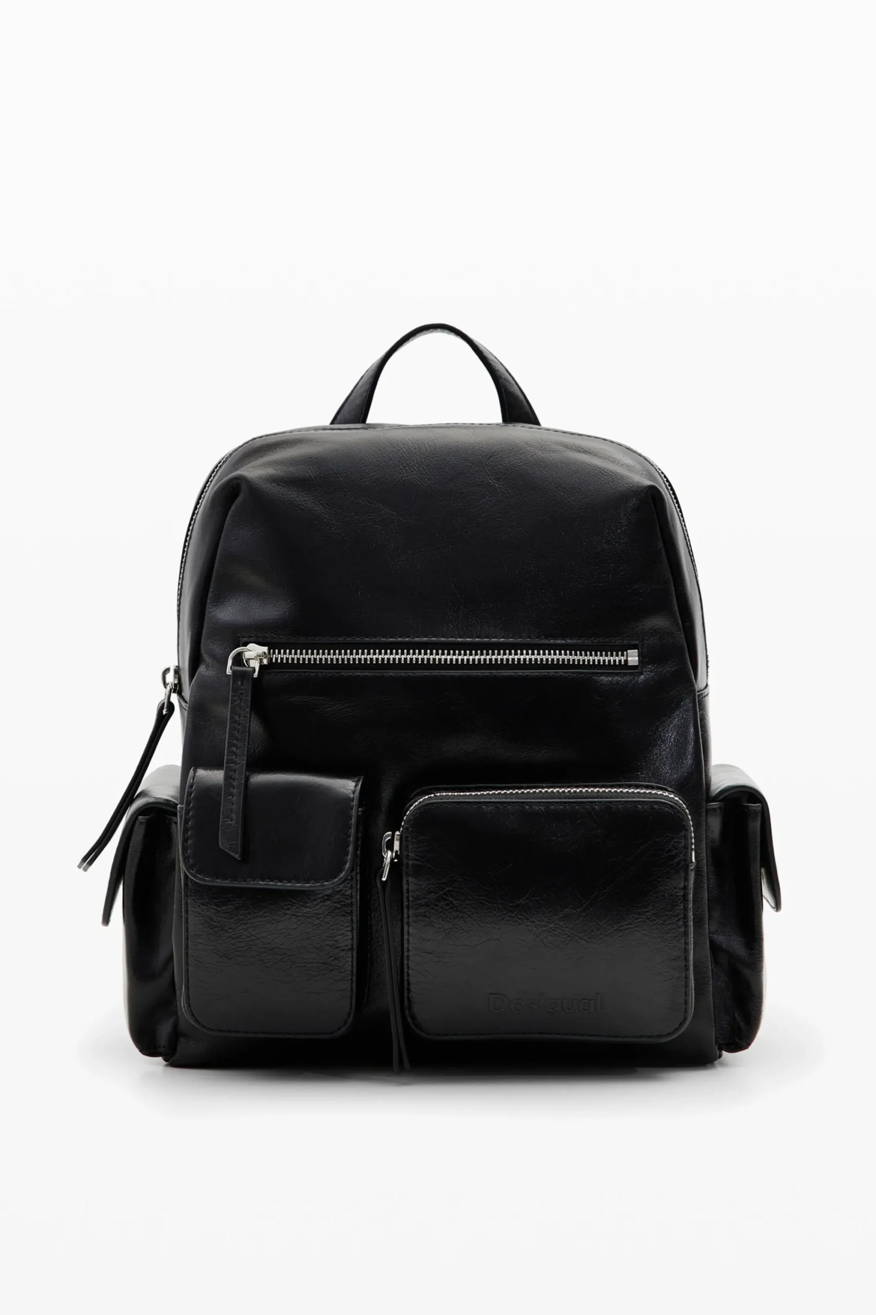 Bolsos De Piel|Mochilas-Desigual Mochila piel M bolsillos
