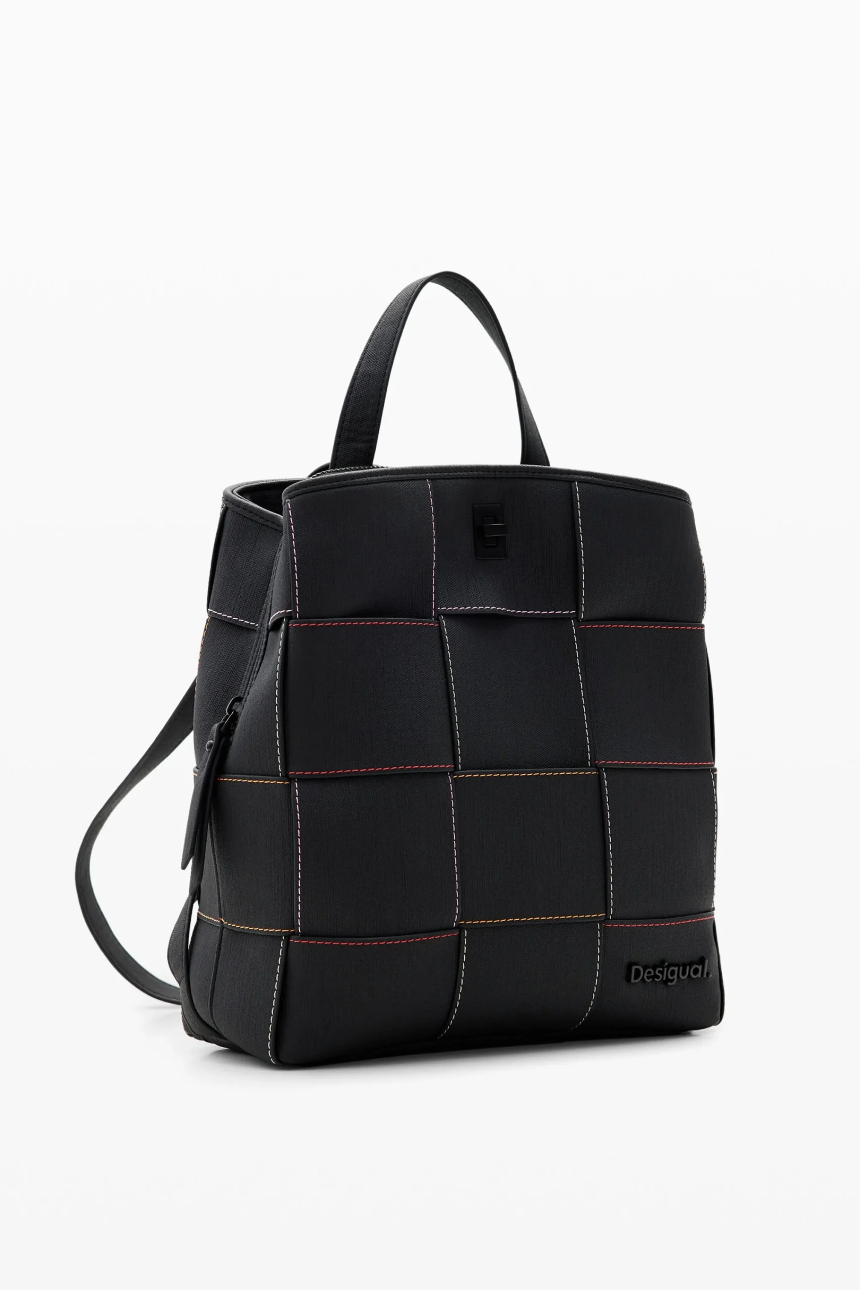 Mochilas|Mochilas-Desigual Mochila S trenzada pespuntes