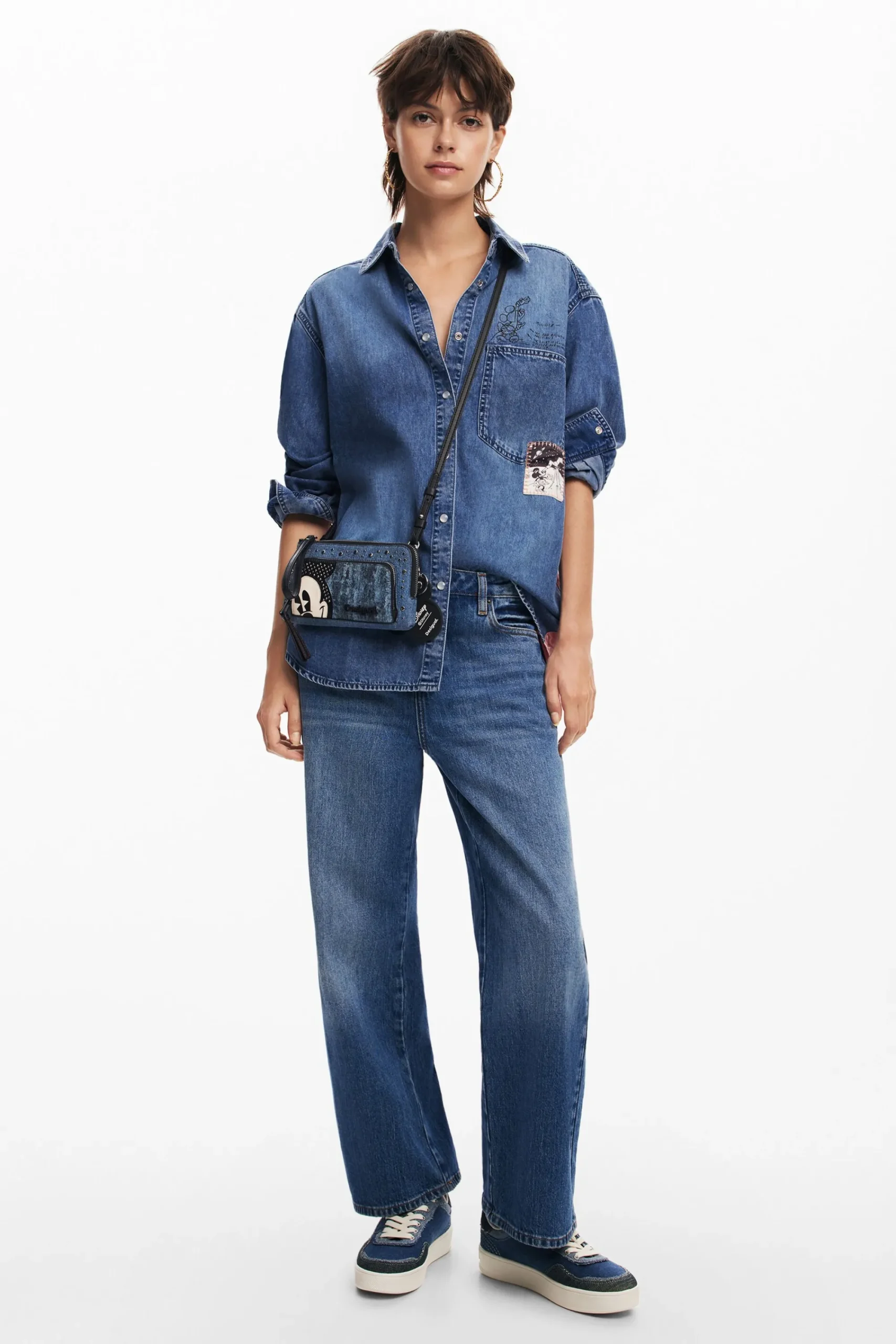 Monederos|Monederos-Desigual Monedero L denim Mickey Mouse