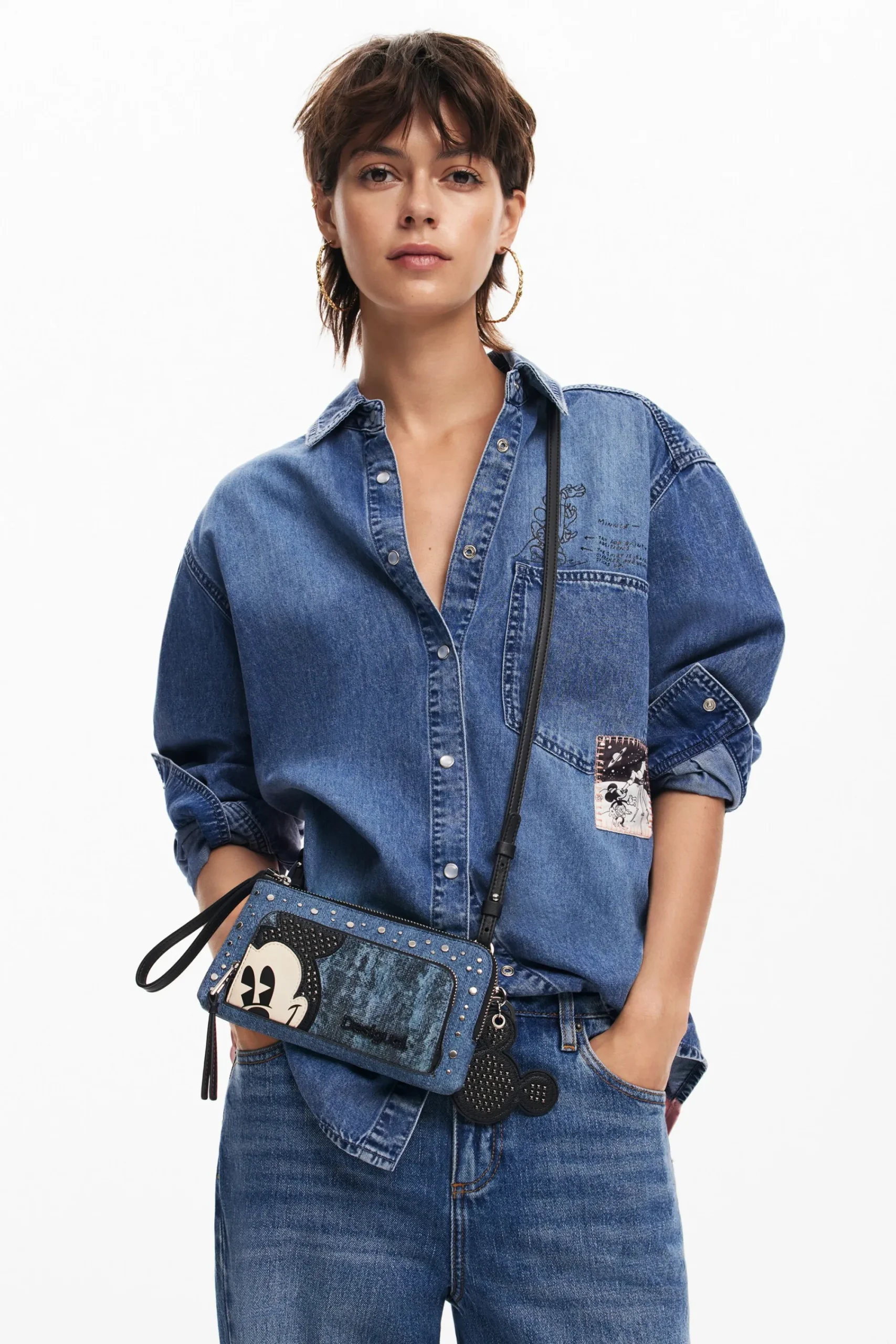 Monederos|Monederos-Desigual Monedero L denim Mickey Mouse