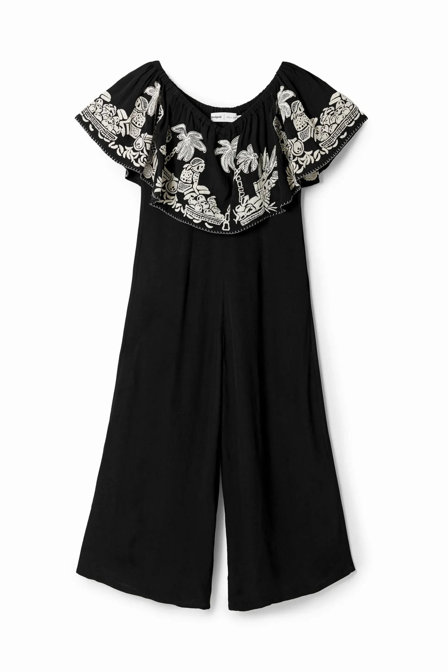 Pantalones-Desigual Mono midi palmeras Stella Jean